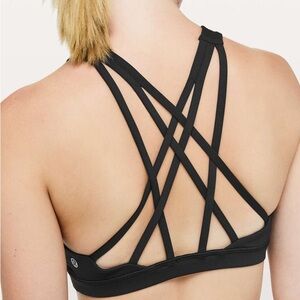 LULULEMON Free To Be Serene Bra in Black Strappy Sports Bra High Neck W2ARLS 4